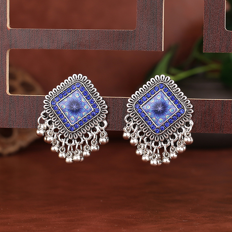 Ethnic Indian Fashion - Vintage Ethnische Silber Farbe Quadratische Legierung