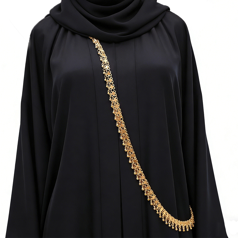 Ethnic Indian Fashion - Goldene Perlen Quaste Schulterkette Körperschmuck Indische