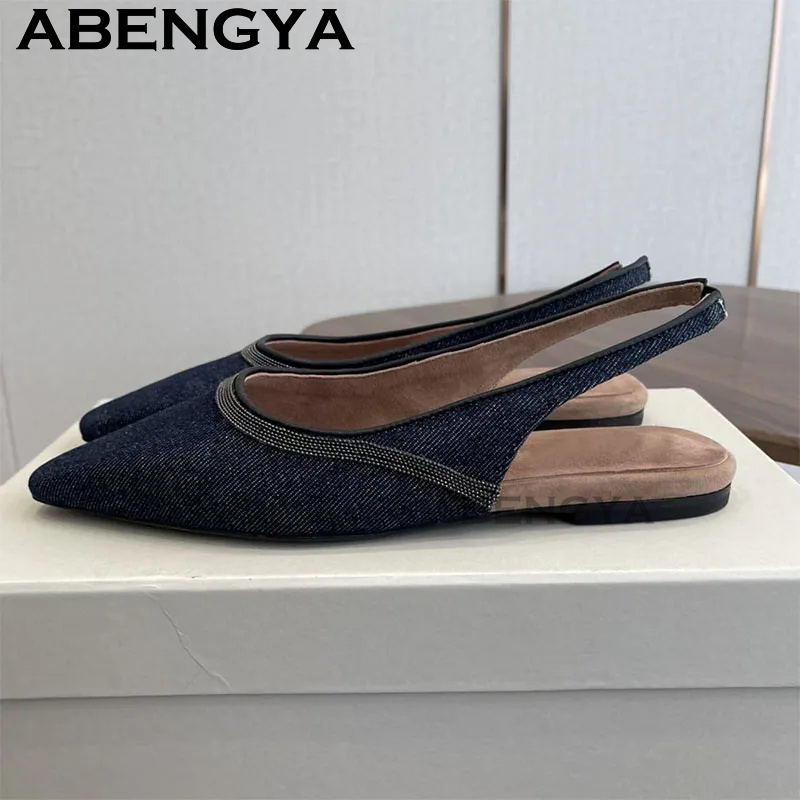 Ethnic Fashion Walk - Spitze Sandalen mit Flachem Absatz für