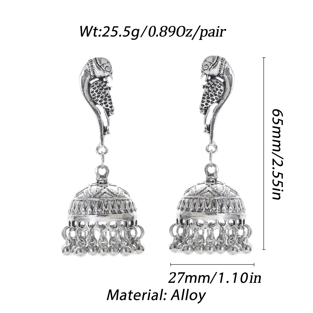 Ethnische Silber Farbe Pfau Gl – Ethnic Indian Fashion Bewertung und Preis